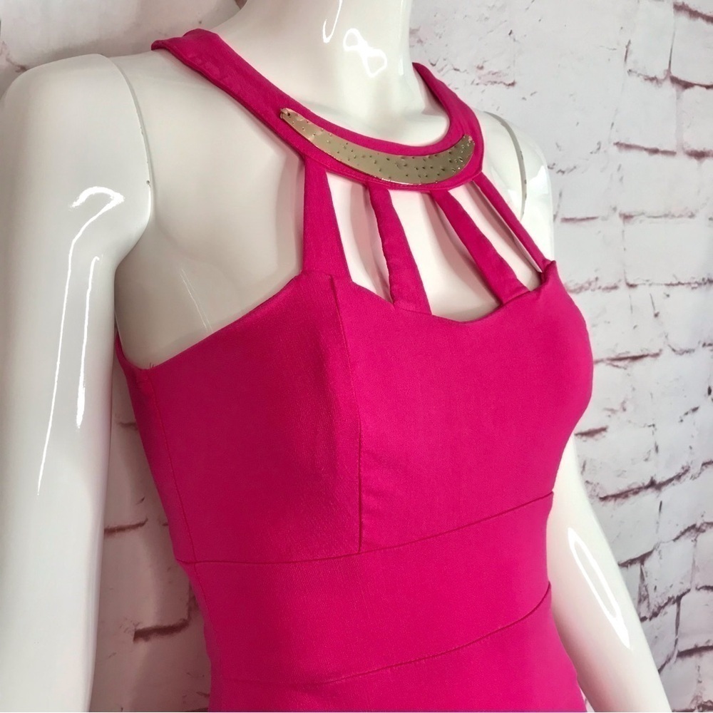 BarbieCore Y2K Hot Pink Bandage Body Con Minidress Size Small - Picture 2 of 15